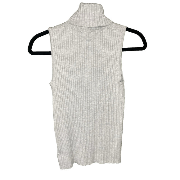 EXPRESS Shirt Womens Small Gray Ribbed Layering Y2K Turtleneck Preppy Office - Picture 6 of 6